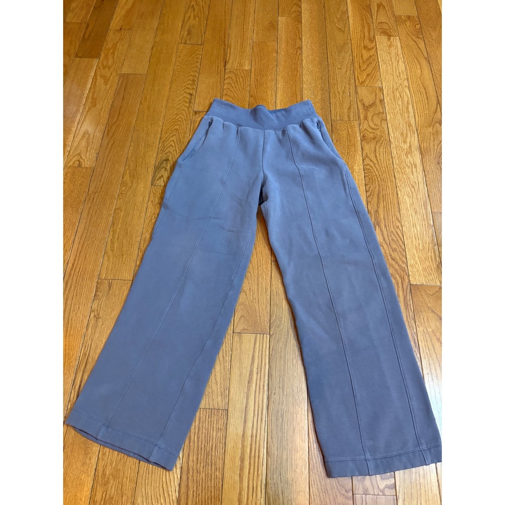 Women's athleta Balance Wide Leg Fleece Pants Purple Gray Pintuck size  XS